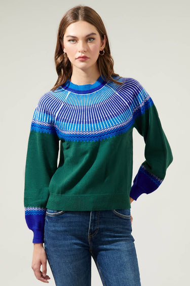 Lacey Way Round Neck Fair-Isle Sweater